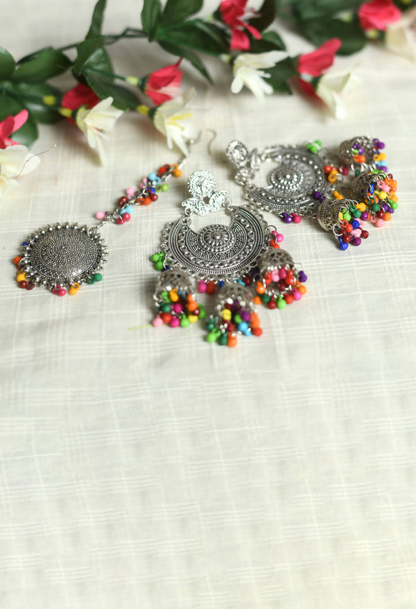 Mominos Fashion Johar Kamal Beautiful Jhumkas With Maang Tikka - Distacart