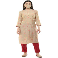 Thumbnail for Lagi Women's Pink Printed Straight Kurta & Pant (MC45A)