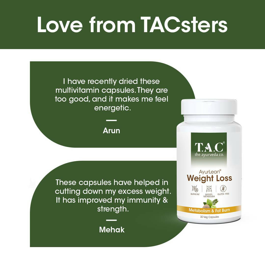 TAC - The Ayurveda Co. AyurLean Weight Loss Veg Capsules - Distacart