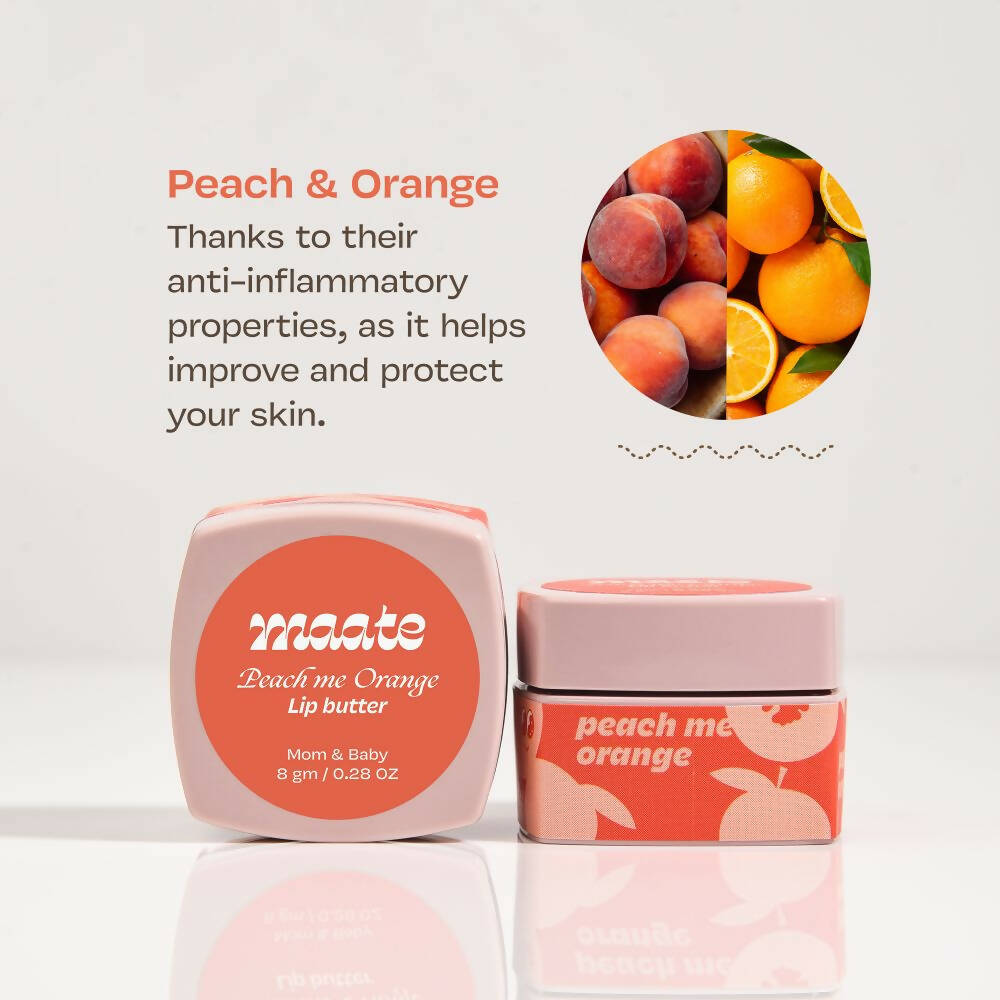 Maate Lip Butter | Packed with Vitamin C For Ultra Moisturized Lips | Enriched with Peach And Orange - Distacart