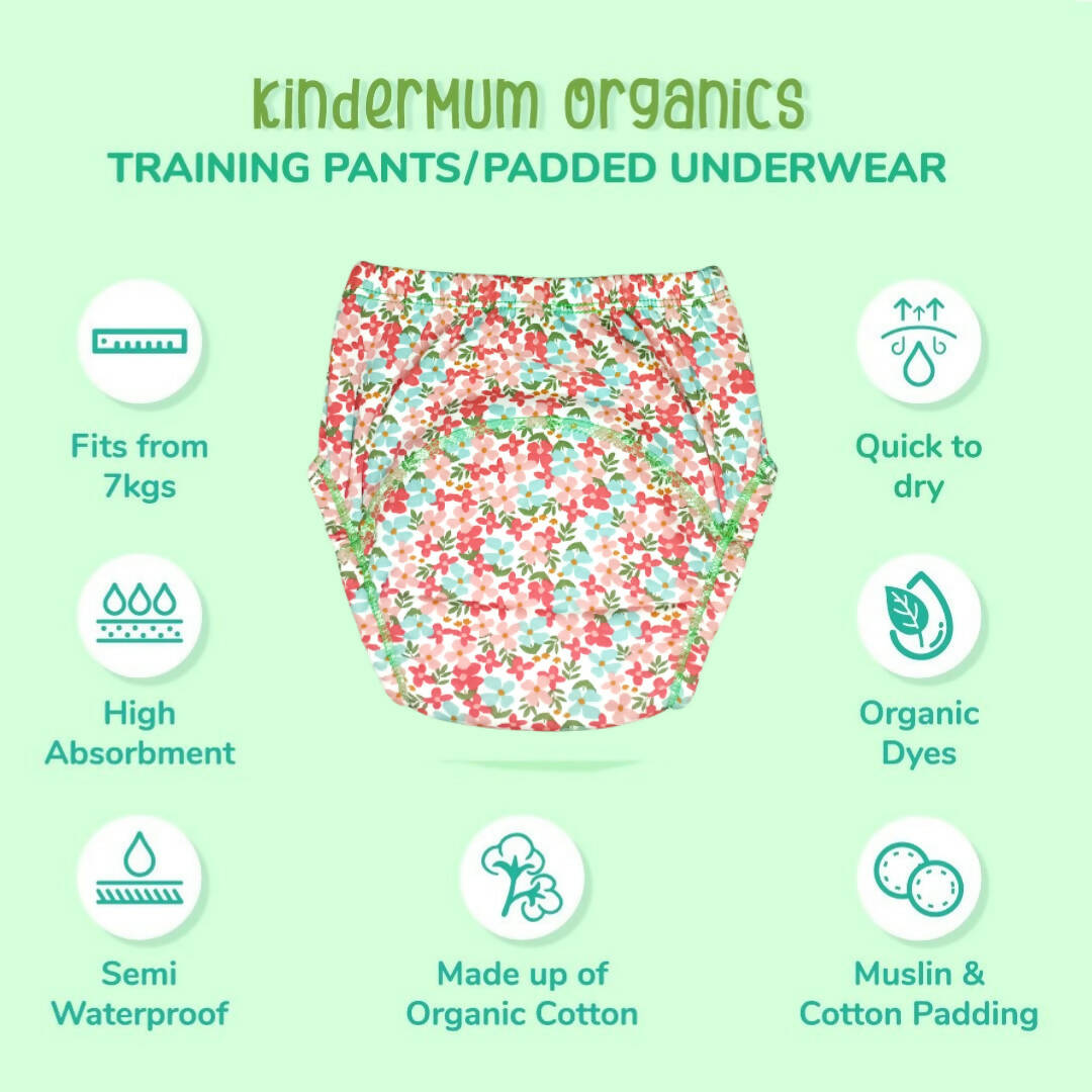 Kindermum Cotton Padded Pull Up Training Pants/ Padded Underwear For Kids-Autumn Animals Set of 2 pcs - Distacart