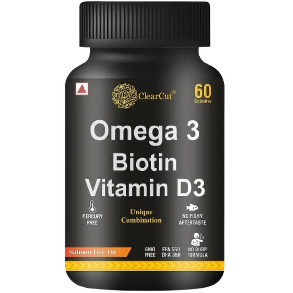 ClearCut Omega 3 Biotin Vitamin D3 Capsules - Distacart