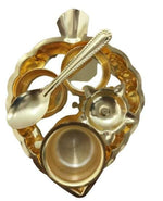 Thumbnail for Puja N Pujari Gold Coloured Pan Pooja Thali Set