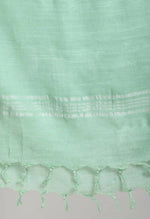 Thumbnail for Mominos Fashion Moeza Women's Linen Cotton Silver Border Pista Green Dupatta - Distacart