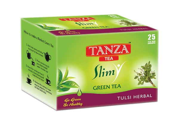 Tanza Tea Slim Green Tea Bags Tulsi Herbal - Distacart