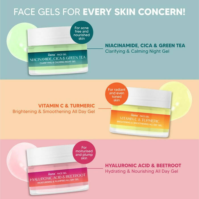 Ilana Clarifying & Calming Night Face Gel With Green Tea, Cica & 3% Niacinamide - Distacart
