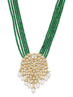 Thumbnail for Gold-Toned Green Brass Gold-Plated Necklace - Ruby Raang - Distacart