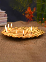 Thumbnail for Craftvatika Gold-Toned Metal Lord Ganesha Design Kuber Diya - Distacart