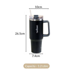 Thumbnail for Nestasia Tumbler with Handle Straw & Lid - 1.2L (Black) - Distacart