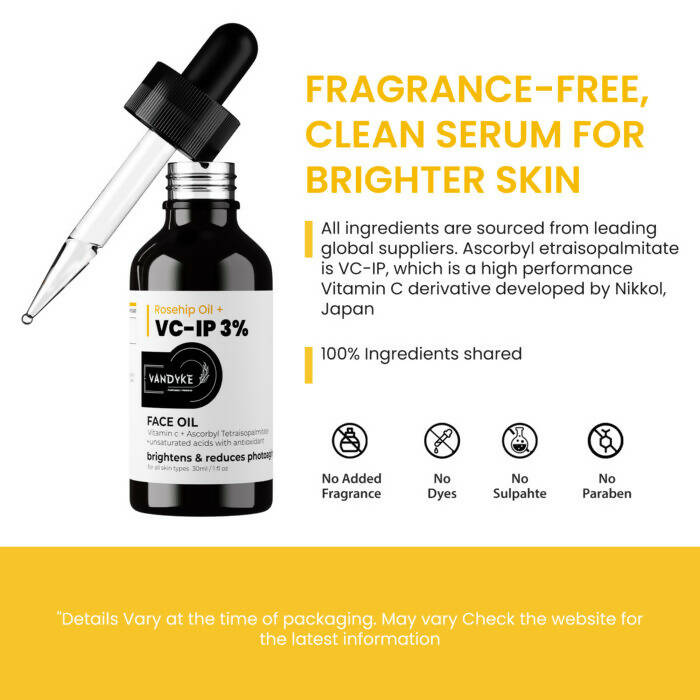 Vandyke Rosehip Oil + VC-IP 3% Face Oil - Distacart