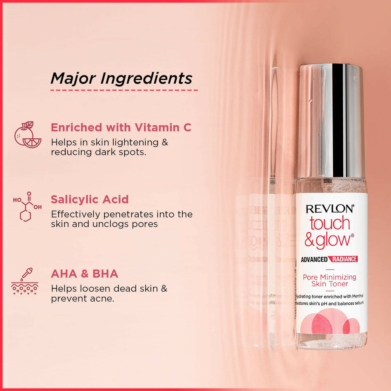 Revlon Touch & Glow Advanced Radiance Pore Minimizing Skin Toner - Distacart