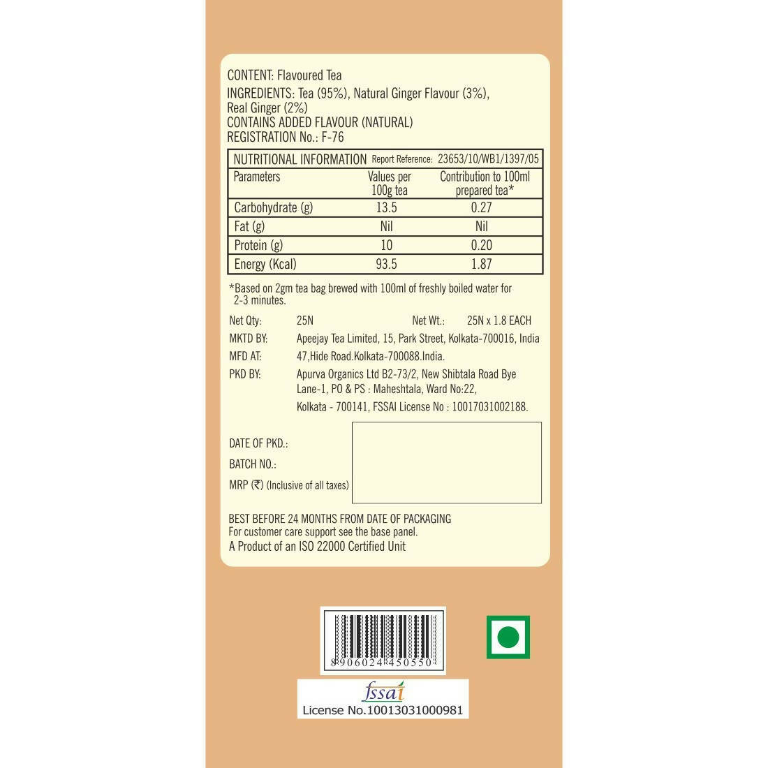 Typhoo Stimulating Adrak Chai Tea Bags - Distacart
