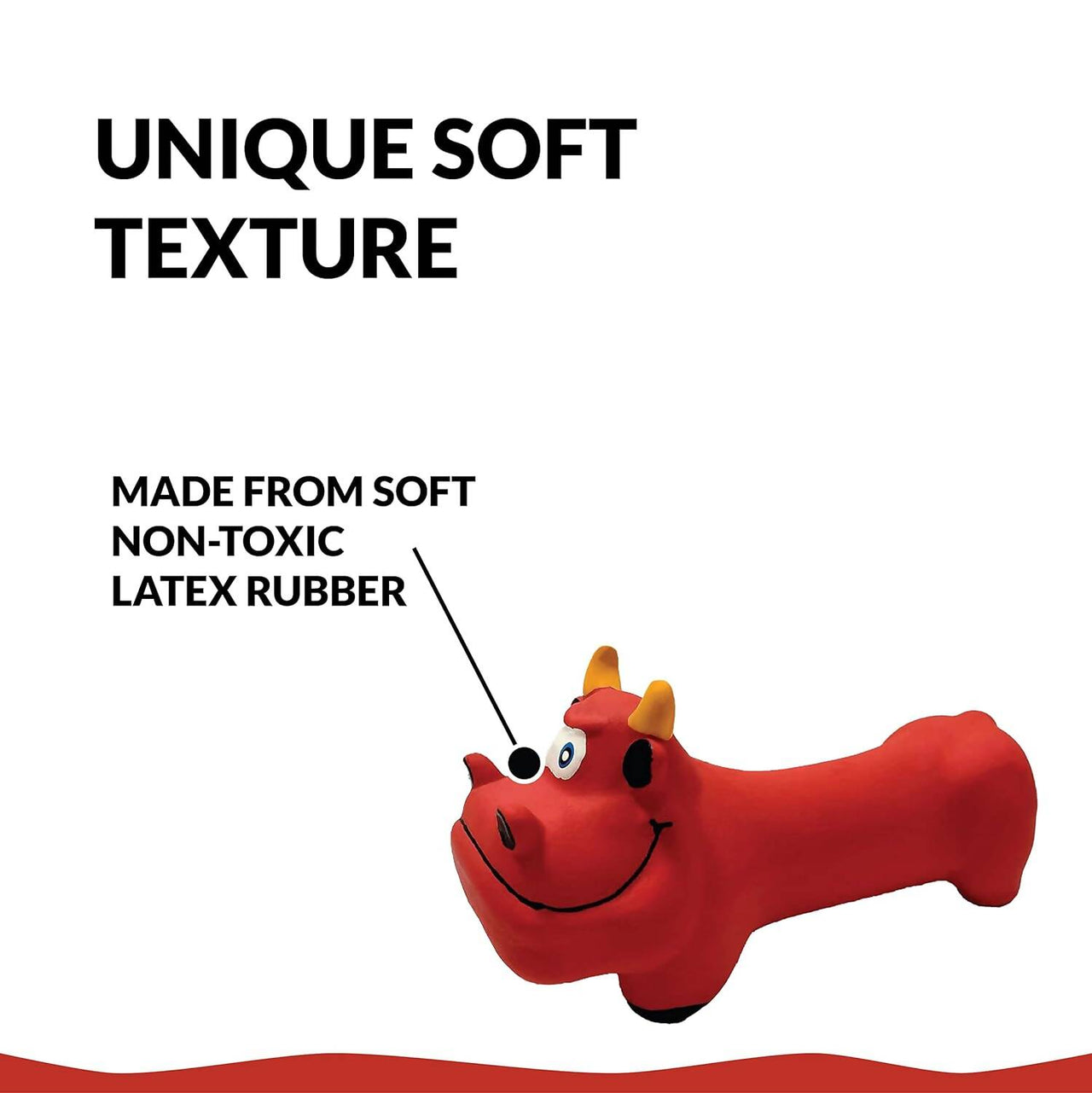 Goofy Tails Latex Dog Toys - Bull (Red) - Distacart