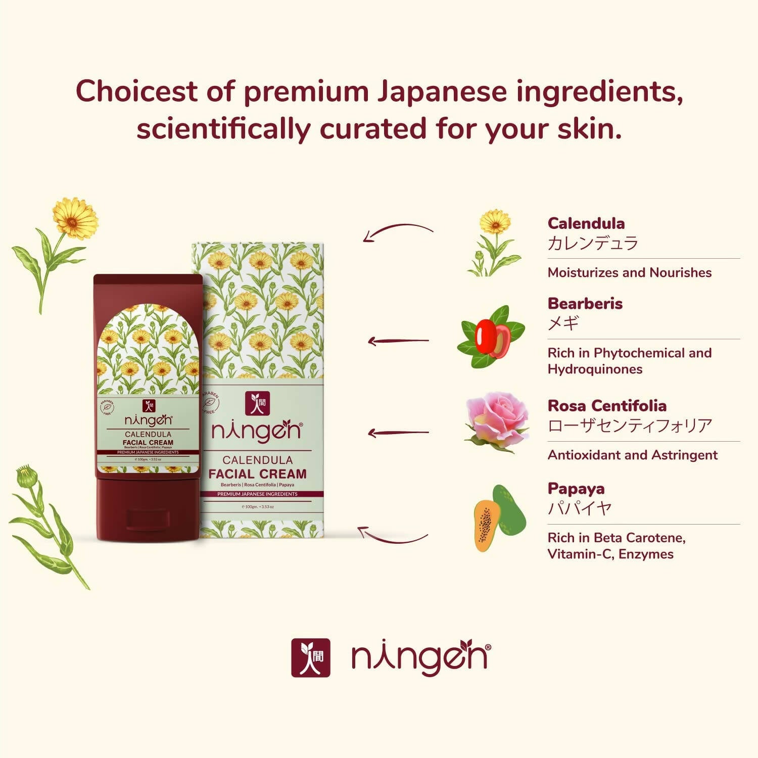 Ningen Calendula Facial Cream - Distacart