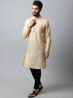 Thumbnail for Even Apparels Beige Color Pure Cotton Men's Kurta With Side Placket (CHK1200) - Distacart