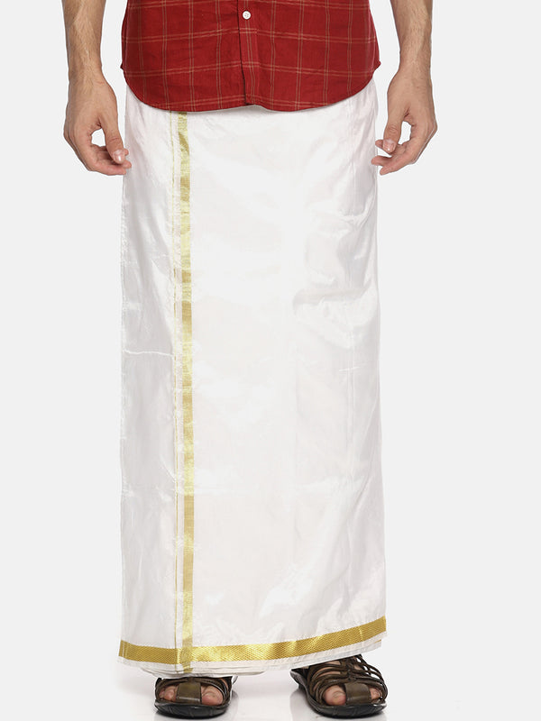 Sethukrishna White Solid Readymade Dhoti For Men - Distacart