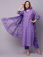 Thumbnail for Kalini Ethnic Motifs Printed Kurta With Trousers & Dupatta - Distacart