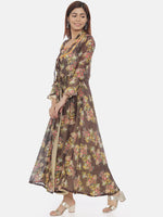 Thumbnail for Souchii Women Brown Printed Maxi Dress - Distacart