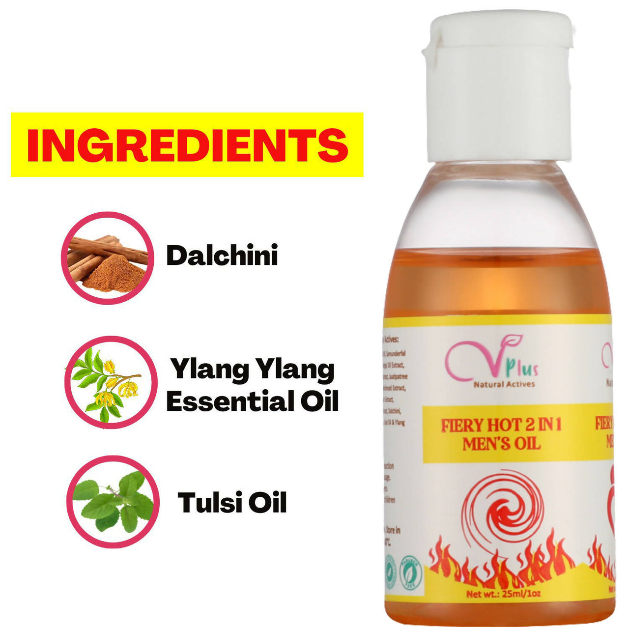 Vigini Plus Natural Actives Fiery Hot Men's Performance Lubricant Delay Oil - Distacart