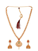 Thumbnail for Saraf RS Jewellery Gold Plated South Indian Imitation Bridal Temple Jewellery Set - Distacart