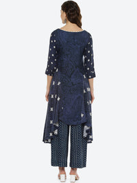 Thumbnail for Biba Women Navy Blue & Navy Blue Printed Kurta - Distacart