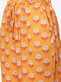 Thumbnail for Biba Women Yellow Floral Printed Straight Kurta with Trousers - Distacart