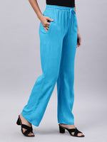 Thumbnail for Souchii Blue Liva Ethnic Palazzos - Distacart