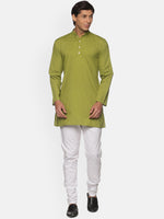 Thumbnail for Sethukrishna Green Pure Cotton Kurta with Pyjamas For Men - Distacart