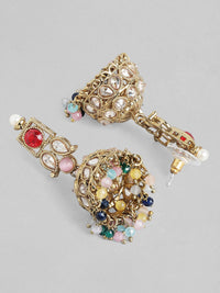 Thumbnail for Rubans Gold-Plated & Yellow Stone-Studded & Beaded Handcrafted Jewellery Set - Distacart