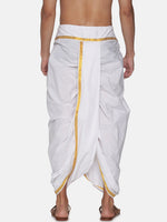 Thumbnail for Sethukrishna Men White Solid Readymade Cotton Dhoti - Distacart