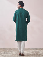 Thumbnail for Manyavar Men Striped Pure Cotton Kurta with Pyjamas - Distacart