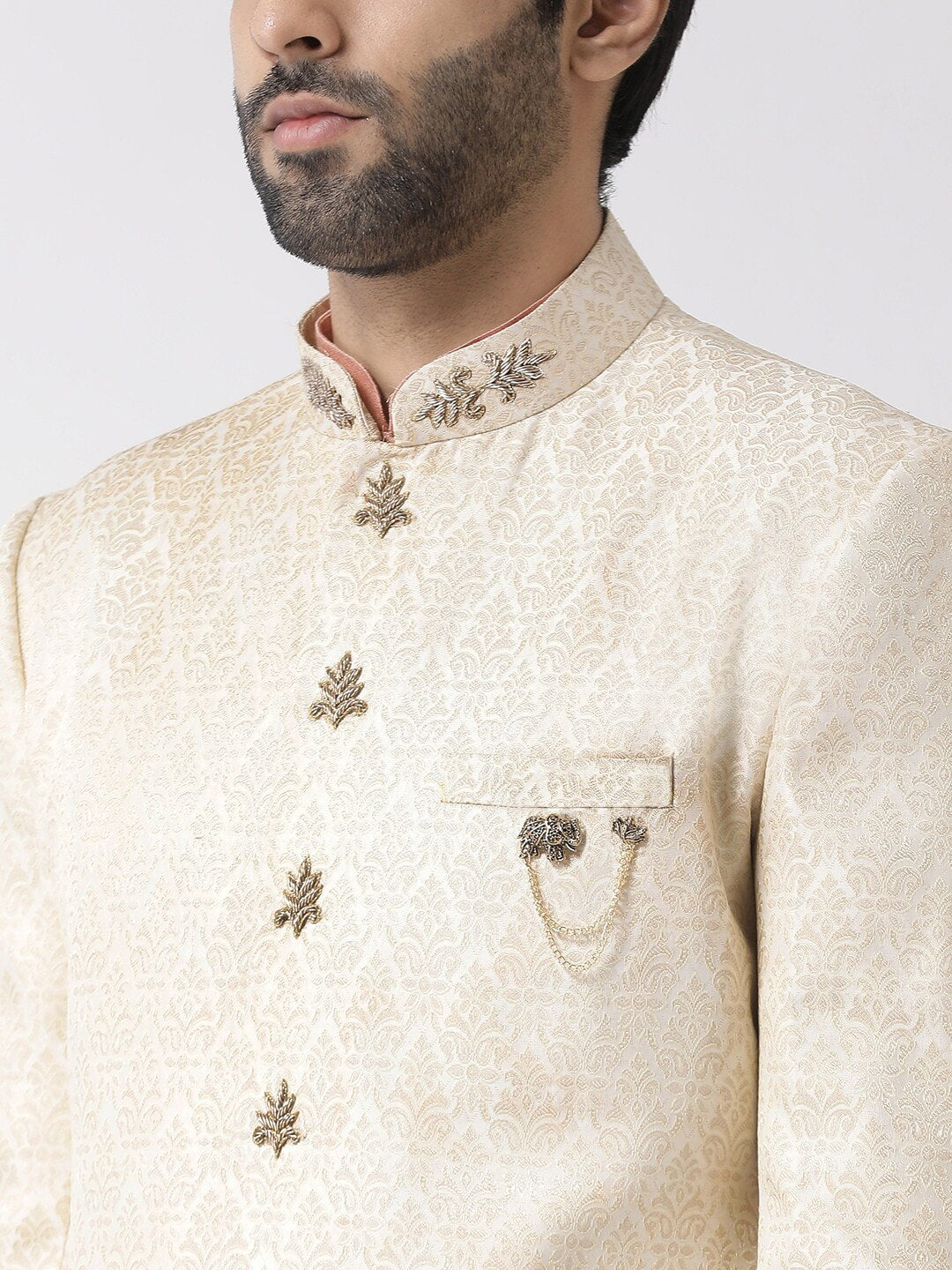 KISAH Men Woven-Design Sherwani Set - Distacart