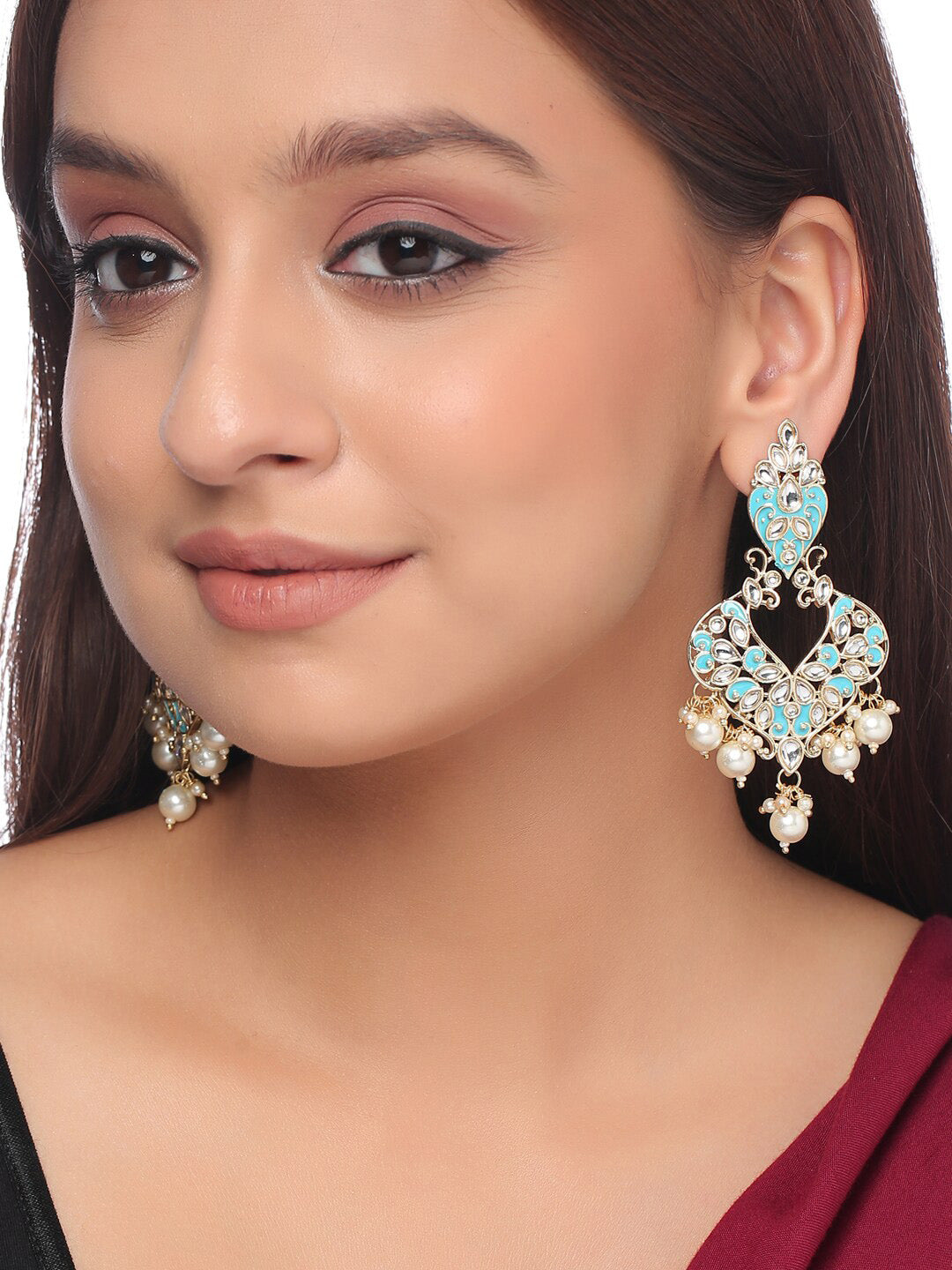 Shoshaa Turquoise Blue Contemporary Drop Earrings For Women - Distacart