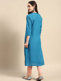 Thumbnail for Sangria Women Tassel Detail Straight Kurta with Pocket - Distacart