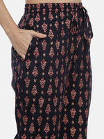 Thumbnail for Souchii Navy Blue & Pink Printed Kurta with Palazzos - Distacart