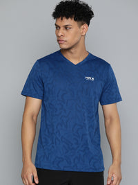 Thumbnail for HRX by Hrithik Roshan Men Brand Logo Printed V-Neck Rapid-Dry Sports T-shirt - Distacart