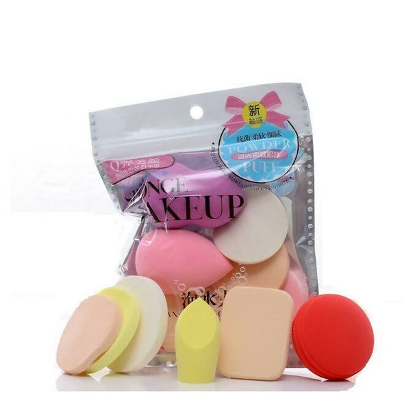 Favon Keli Pack of 6 Different Shaped Makeup Puffs and Sponges for Multiuse - Distacart