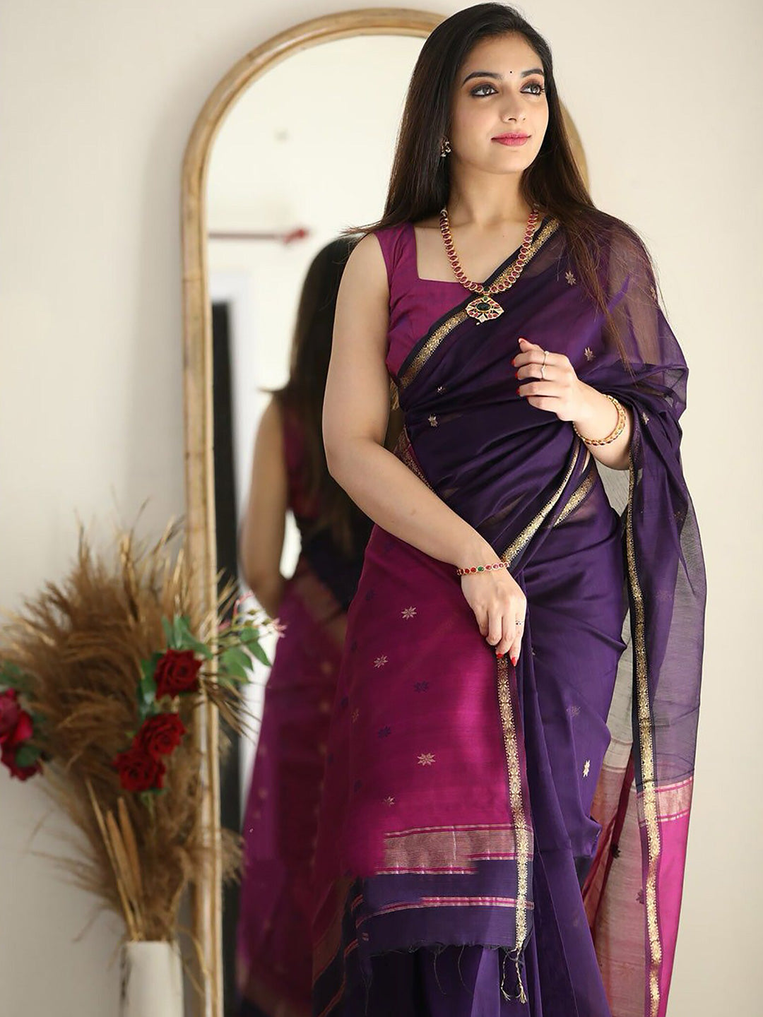 Kalini Silk Blend Kanjeevaram Saree - Distacart