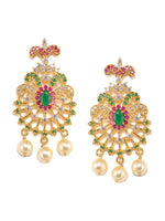 Thumbnail for Saraf RS Jewellery Women Gold-Toned & Multi-Coloured CZ-Studded Handcrafted Jewellery Set - Distacart
