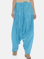 Thumbnail for Souchii Blue Solid Regular-Fit High-Rise Patiala - Distacart