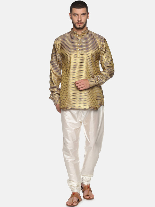 Sethukrishna Men Gold-Toned Ethnic Motifs Kurta with Pyjamas - Distacart