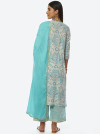 Thumbnail for Biba Women Ethnic Motifs Printed Kurta with Palazzos & Dupatta - Distacart