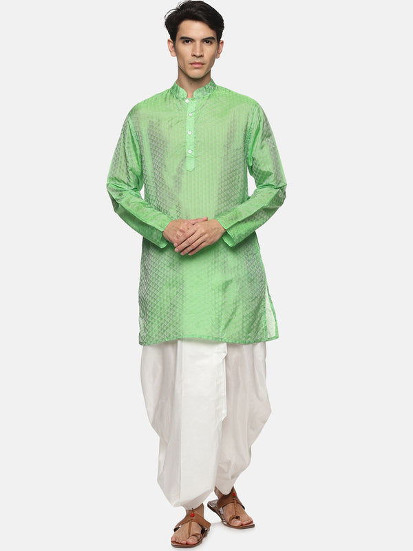 Sethukrishna Men Green Printed Kurta with Patiala - Distacart