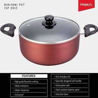 Thumbnail for Nonstick Coated Aluminium Biriyani Pot (8 Litre,30 cm) - Distacart