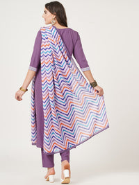 Thumbnail for HERE&NOW Straight Kurta with Trousers & Dupatta - Distacart