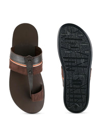 Thumbnail for Mochi Men Brown Ethnic Leather Comfort Sandals - Distacart