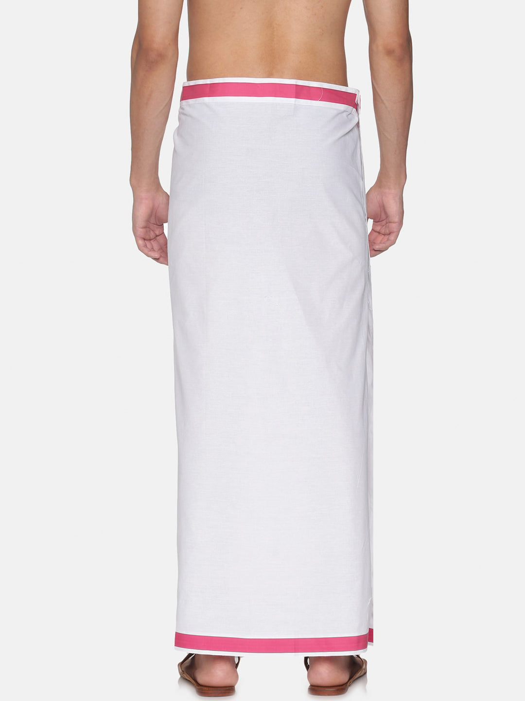 Sethukrishna Men Pack Of 2 White Solid Cotton Readymade Dhoti - Distacart