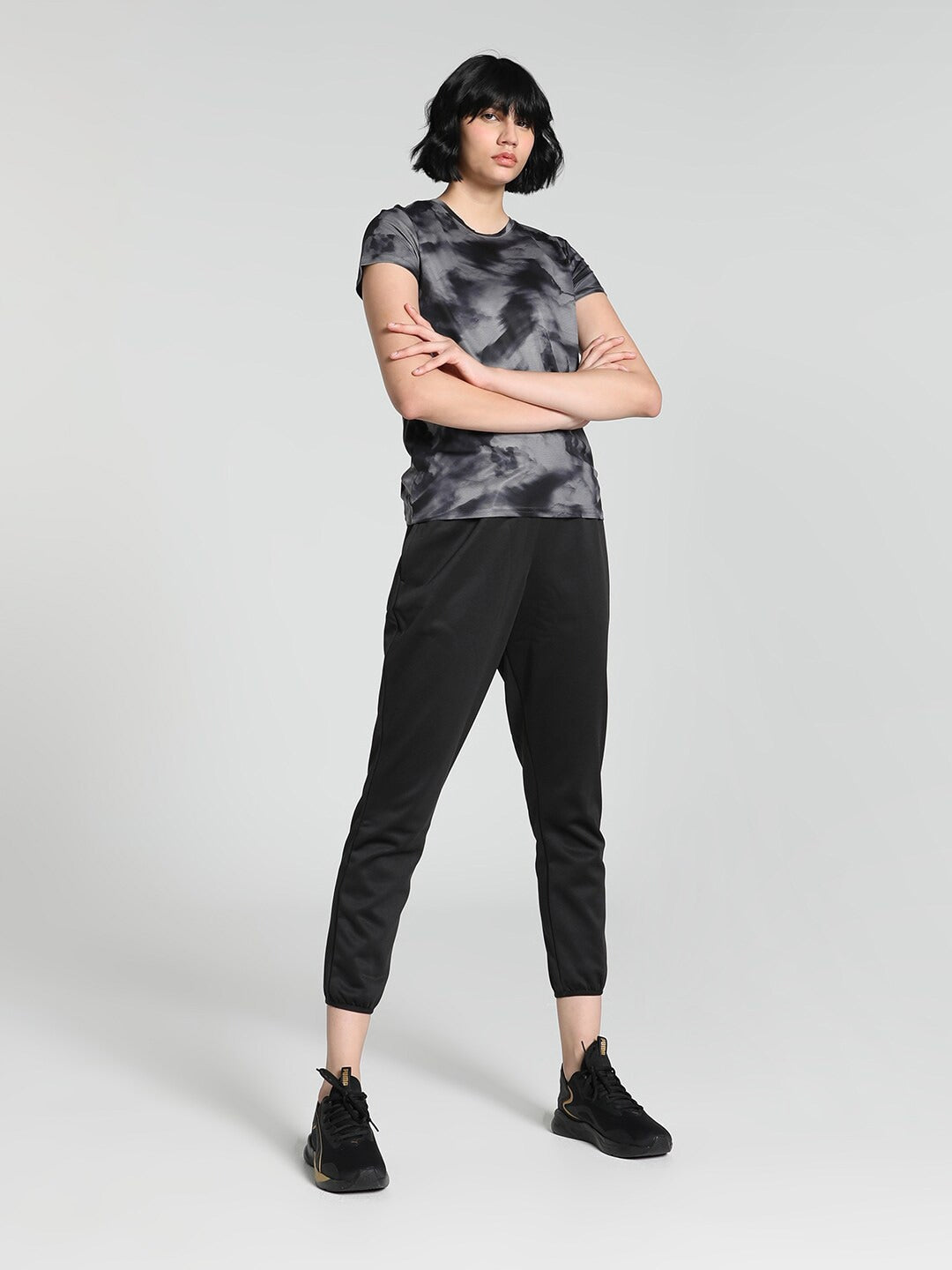 Puma RUN FAVORITE Abstract Printed Round Neck Running T-shirt - Distacart