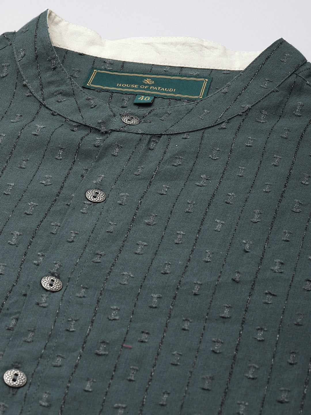 House of Pataudi Woven Design Straight Jashn Kurta - Distacart