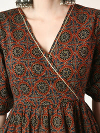 Thumbnail for Myshka Women's Multi Empire Printed Dress - Distacart